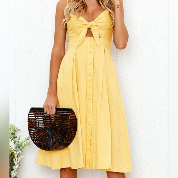 Sassy Sweetheart Smock Dress - Yellow - Picture 8 of 8